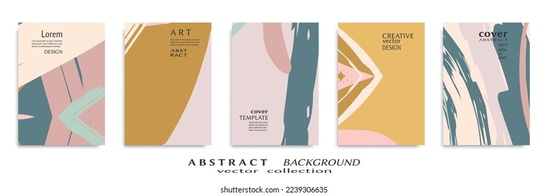 Conjunto de fondo abstracto, textura gruesa. Arte minimalista, estilo de pinceladas. Diseño para tarjeta, folleto, idea de banner, portada de libro, folleto, hoja de volante a4. Página de conjunto, plantilla de encabezado web.