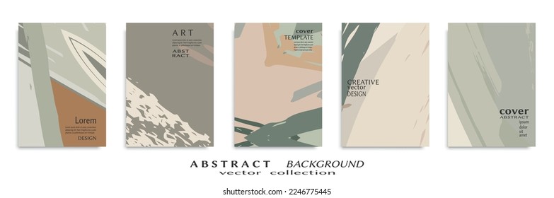 Conjunto de fondo abstracto, textura gruesa. Arte minimalista, estilo de pinceladas. Diseño para tarjeta, folleto, idea de banner, portada de libro, folleto, hoja de volante a4. Página de conjunto, plantilla de encabezado web.