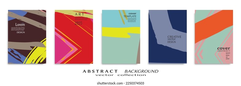 Conjunto de fondo abstracto, textura gruesa. Arte minimalista, estilo de pinceladas. Diseño para tarjeta, folleto, idea de banner, portada de libro, folleto, hoja de volante a4. Página de conjunto, plantilla de encabezado web.