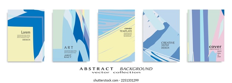 Abstract backgrouns set, grunge texture. Minimalistic art, brush strokes style. Design for card, brochure, banner idea, book cover, booklet print, flyer sheet a4. Collage page, web header template.