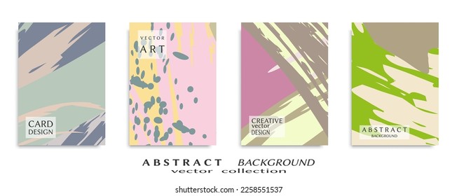 Conjunto de fondo abstracto, textura gruesa. Arte minimalista, estilo de pinceladas. Diseño para tarjeta, folleto, idea de banner, portada de libro, folleto, hoja de volante a4. Página de conjunto, plantilla de encabezado web.
