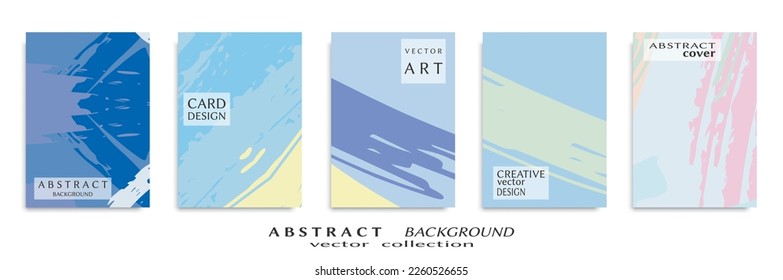 Abstract backgrouns set, grunge texture. Minimalistic art, brush strokes style. Design for card, brochure, banner idea, book cover, booklet print, flyer sheet a4. Collage page, web header template.