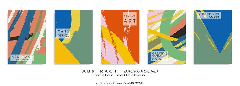 Conjunto de fondo abstracto, textura gruesa. Arte minimalista, estilo de pinceladas. Diseño para tarjeta, folleto, idea de banner, portada de libro, folleto, hoja de volante a4. Página de conjunto, plantilla de encabezado web.
