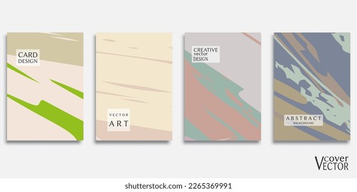 Abstract backgrouns set, grunge texture. Minimalistic art, brush strokes style. Design for card, brochure, banner idea, book cover, booklet print, flyer sheet a4. Collage page, web header template.