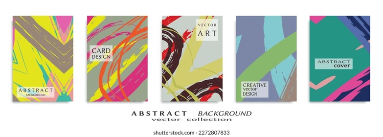 Abstract backgrouns set, grunge texture. Minimalistic art, brush strokes style. Design for card, brochure, banner idea, book cover, booklet print, flyer sheet a4. Collage page, web header template.