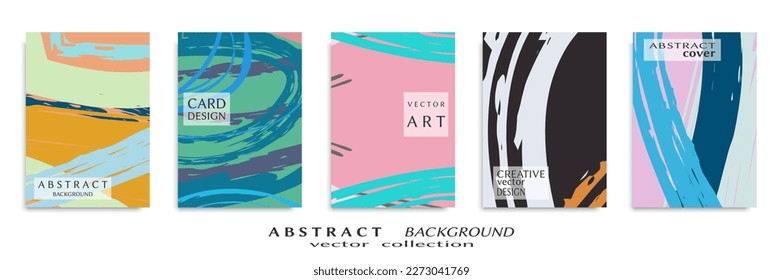 Abstract backgrouns set, grunge texture. Minimalistic art, brush strokes style. Design for card, brochure, banner idea, book cover, booklet print, flyer sheet a4. Collage page, web header template.