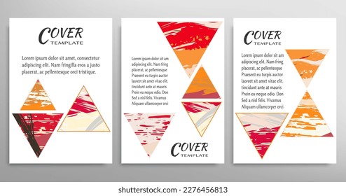 Abstract backgrouns set, grunge texture. Minimalistic art, brush strokes style. Design for card, brochure, banner idea, book cover, booklet print, flyer sheet a4. Collage page, web header template.