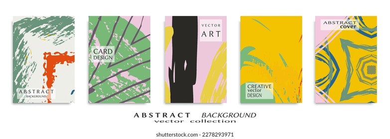 Conjunto de fondo abstracto, textura gruesa. Arte minimalista, estilo de pinceladas. Diseño para tarjeta, folleto, idea de banner, portada de libro, folleto, hoja de volante a4. Página de conjunto, plantilla de encabezado web.