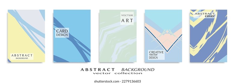 Abstract backgrouns set, grunge texture. Minimalistic art, brush strokes style. Design for card, brochure, banner idea, book cover, booklet print, flyer sheet a4. Collage page, web header template.