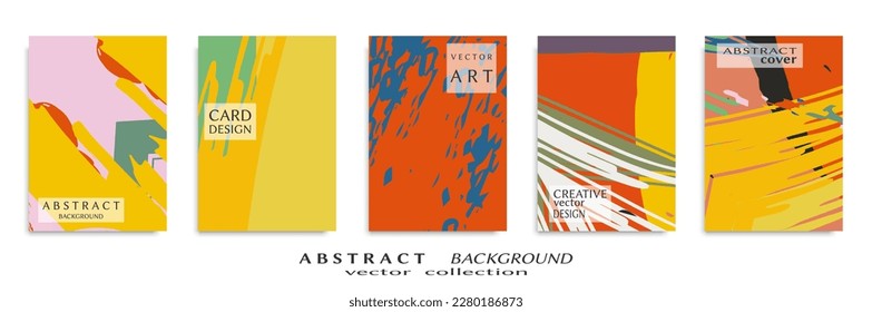 Conjunto de fondo abstracto, textura gruesa. Arte minimalista, estilo de pinceladas. Diseño para tarjeta, folleto, idea de banner, portada de libro, folleto, hoja de volante a4. Página de conjunto, plantilla de encabezado web.