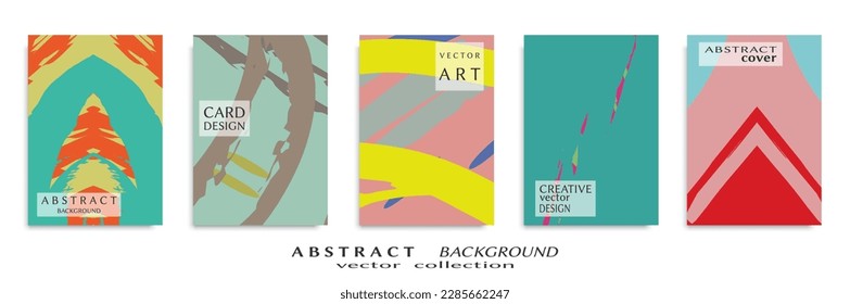 Conjunto de fondo abstracto, textura gruesa. Arte minimalista, estilo de pinceladas. Diseño para tarjeta, folleto, idea de banner, portada de libro, folleto, hoja de volante a4. Página de conjunto, plantilla de encabezado web.