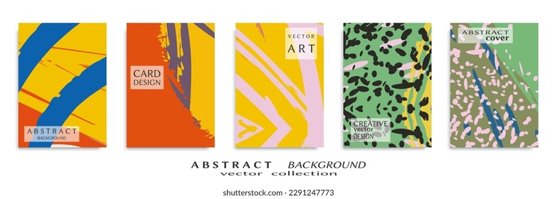 Conjunto de fondo abstracto, textura gruesa. Arte minimalista, estilo de pinceladas. Diseño para tarjeta, folleto, idea de banner, portada de libro, folleto, hoja de volante a4. Página de conjunto, plantilla de encabezado web.