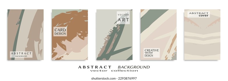 Abstract backgrouns set, grunge texture. Minimalistic art, brush strokes style. Design for card, brochure, banner idea, book cover, booklet print, flyer sheet a4. Collage page, web header template.