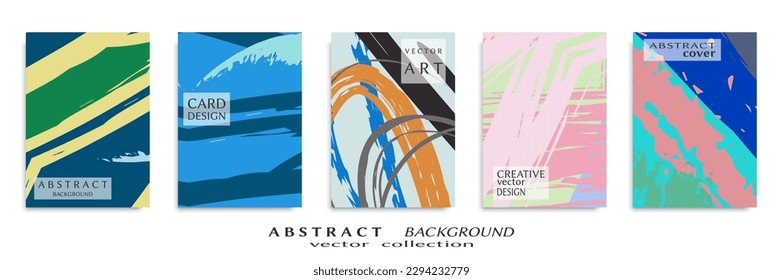 Conjunto de fondo abstracto, textura gruesa. Arte minimalista, estilo de pinceladas. Diseño para tarjeta, folleto, idea de banner, portada de libro, folleto, hoja de volante a4. Página de conjunto, plantilla de encabezado web.