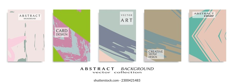 Conjunto de fondo abstracto, textura gruesa. Arte minimalista, estilo de pinceladas. Diseño para tarjeta, folleto, idea de banner, portada de libro, folleto, hoja de volante a4. Página de conjunto, plantilla de encabezado web.