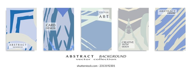 Abstract backgrouns set, grunge texture. Minimalistic art, brush strokes style. Design for card, brochure, banner idea, book cover, booklet print, flyer sheet a4. Collage page, web header template.