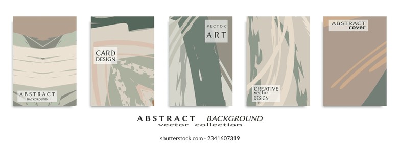 Abstract backgrouns set, grunge texture. Minimalistic art, brush strokes style. Design for card, brochure, banner idea, book cover, booklet print, flyer sheet a4. Collage page, web header template.