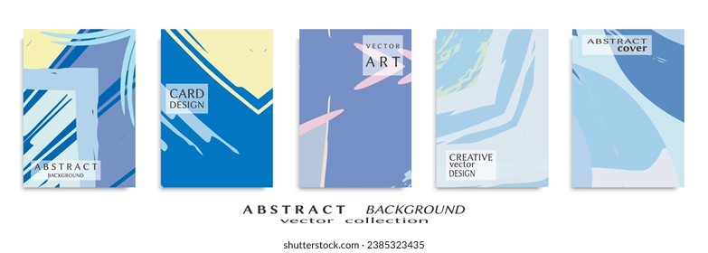 Abstract backgrouns set, grunge texture. Minimalistic art, brush strokes style. Design for card, brochure, banner idea, book cover, booklet print, flyer sheet a4. Collage page, web header template.