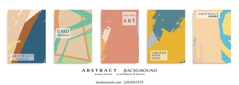 Conjunto de fondo abstracto, textura gruesa. Arte minimalista, estilo de pinceladas. Diseño para tarjeta, folleto, idea de banner, portada de libro, folleto, hoja de volante a4. Página de conjunto, plantilla de encabezado web.