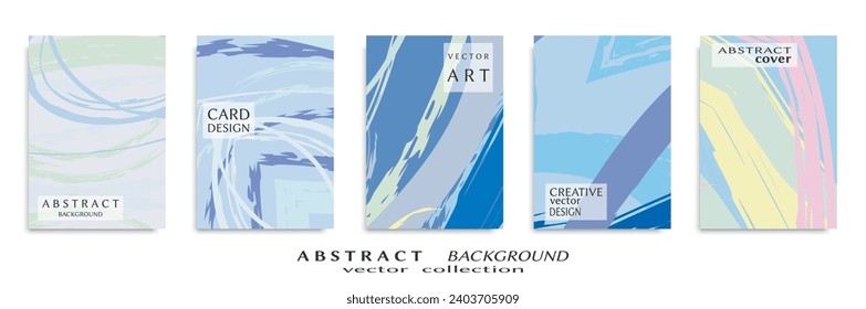 Abstract backgrouns set, grunge texture. Minimalistic art, brush strokes style. Design for card, brochure, banner idea, book cover, booklet print, flyer sheet a4. Collage page, web header template.
