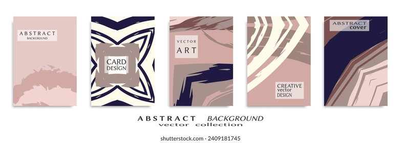 Abstract backgrouns set, grunge texture. Minimalistic art, brush strokes style. Design for card, brochure, banner idea, book cover, booklet print, flyer sheet a4. Collage page, web header template.