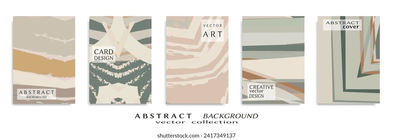 Abstract backgrouns set, grunge texture. Minimalistic art, brush strokes style. Design for card, brochure, banner idea, book cover, booklet print, flyer sheet a4. Collage page, web header template.