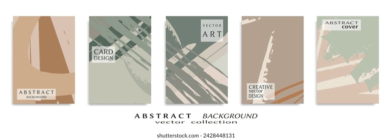 Abstract backgrouns set, grunge texture. Minimalistic art, brush strokes style. Design for card, brochure, banner idea, book cover, booklet print, flyer sheet a4. Collage page, web header template.