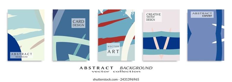 Abstract backgrouns set, grunge texture. Minimalistic art, brush strokes style. Design for card, brochure, banner idea, book cover, booklet print, flyer sheet a4. Collage page, web header template.