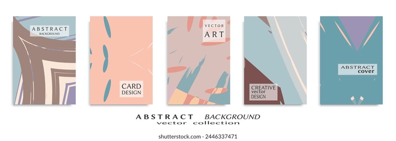 Conjunto de fondos Abstractas, textura grunge. Arte minimalista, estilo pinceladas. Diseño para tarjeta, folleto, idea de Anuncio, cubierta de libro, impresión de folleto, hoja de folleto a4. Página de collage, Plantilla de encabezado de Web.