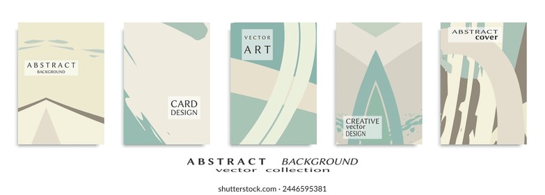 Abstract backgrouns set, grunge texture. Minimalistic art, brush strokes style. Design for card, brochure, banner idea, book cover, booklet print, flyer sheet a4. Collage page, web header template.