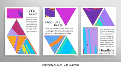 Abstract backgrouns set, grunge texture. Minimalistic art, brush strokes style. Design for card, brochure, banner idea, book cover, booklet print, flyer sheet a4. Collage page, web header template.