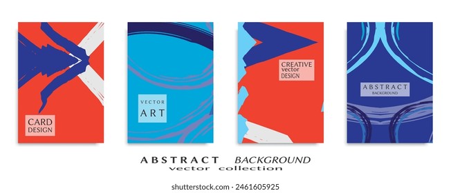 Abstrakte Hintergründe gesetzt, Grunge Textur. Minimalistische Kunst, Pinselstriche Stil. Design für Karte, Broschüre, Banner Idee, Buchumschlag, Broschürendruck, Flyer Blatt a4. Collage-Seite, Web-Header-Vorlage.
