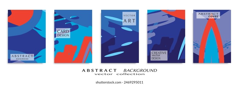 Abstract backgrouns set, grunge texture. Minimalistic art, brush strokes style. Design for card, brochure, banner idea, book cover, booklet print, flyer sheet a4. Collage page, web header template.