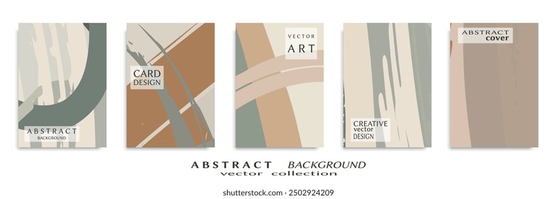 Abstract backgrouns set, grunge texture. Minimalistic art, brush strokes style. Design for card, brochure, banner idea, book cover, booklet print, flyer sheet a4. Collage page, web header template.