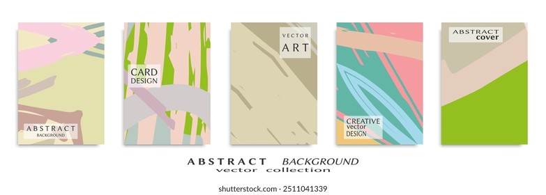 Abstract backgrouns set, grunge texture. Minimalistic art, brush strokes style. Design for card, brochure, banner idea, book cover, booklet print, flyer sheet a4. Collage page, web header template.