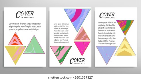 Abstract backgrouns set, grunge texture. Minimalistic art, brush strokes style. Design for card, brochure, banner idea, book cover, booklet print, flyer sheet a4. Collage page, web header template.
