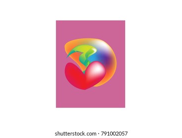 abstract backgrround for poster and others with colorful heartlove shapes