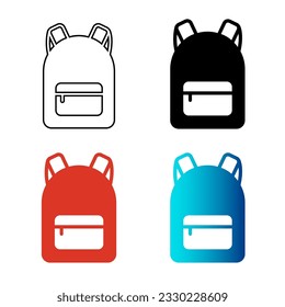 Abstrakter Rucksack Silhouette Illustration, kann für Geschäftsdesigns, Präsentationen oder alle geeigneten Designs verwendet werden.