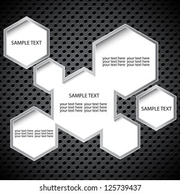Abstract backrgound with metal circular grid. EPS10 vector
