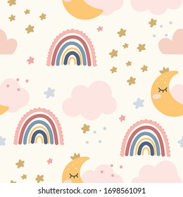 Abstract backround with rainbow seamless pattern. vector.