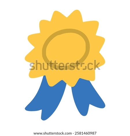 Abstract badge doodle, illustration, simple, minimalist, hand-drawn, playful, clean, cute, aesthetic and friendly