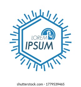 Abstract badge with pipeline and text