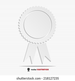Abstract badge with ribbons web icon for your design
