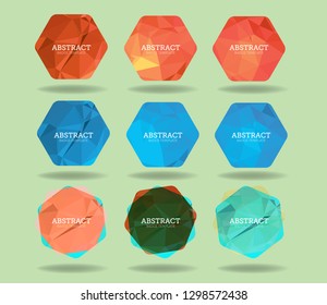 Abstract badge template Polygon Geometry Set, Vector EPS 10.