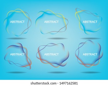 Abstract badge template rainbow bubbles style, vector eps 10.