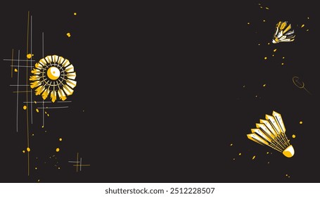 Abstract badminton background design. Vector illustration of sports concept
