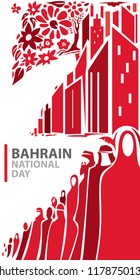 Abstract Bahrain Flag Artwork (Vector Art)