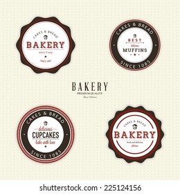 abstract bakery objects on a white background