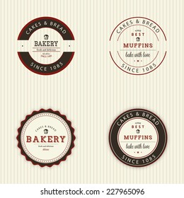 abstract bakery objects on a white background