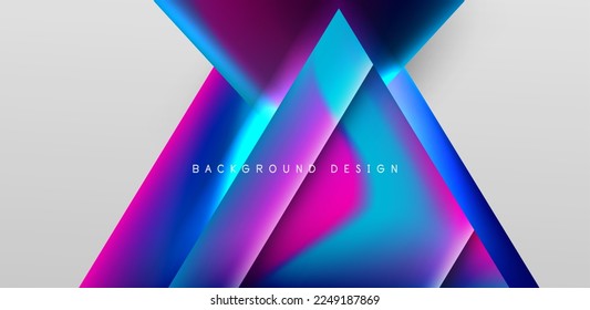 Abstract bakground with overlapping triangles and fluid gradients for covers, templates, flyers, placards, brochures, banners